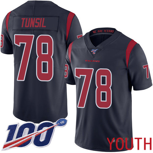 Houston Texans Limited Navy Blue Youth Laremy Tunsil Jersey NFL Football #78 100th Season Rush Vapor Untouchable->youth nfl jersey->Youth Jersey